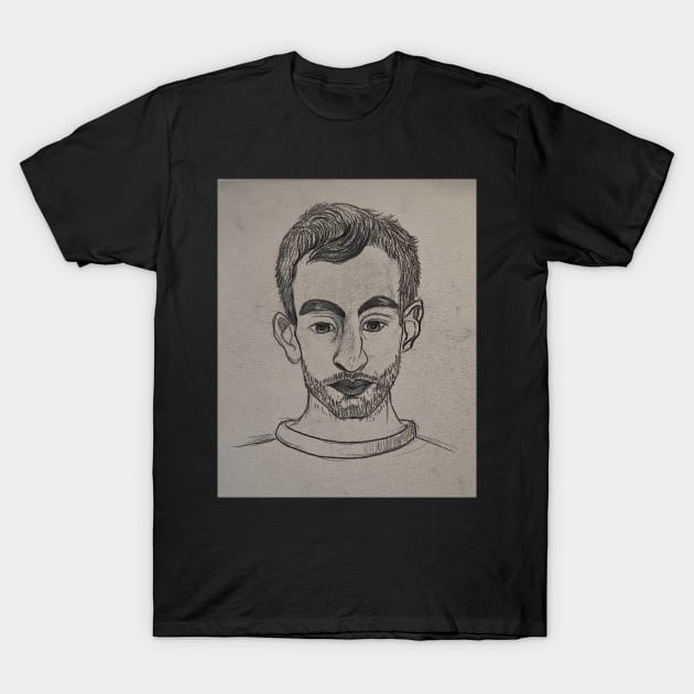 Portrait of Kompar, Pencil Sketch T-Shirt by Le petit fennec